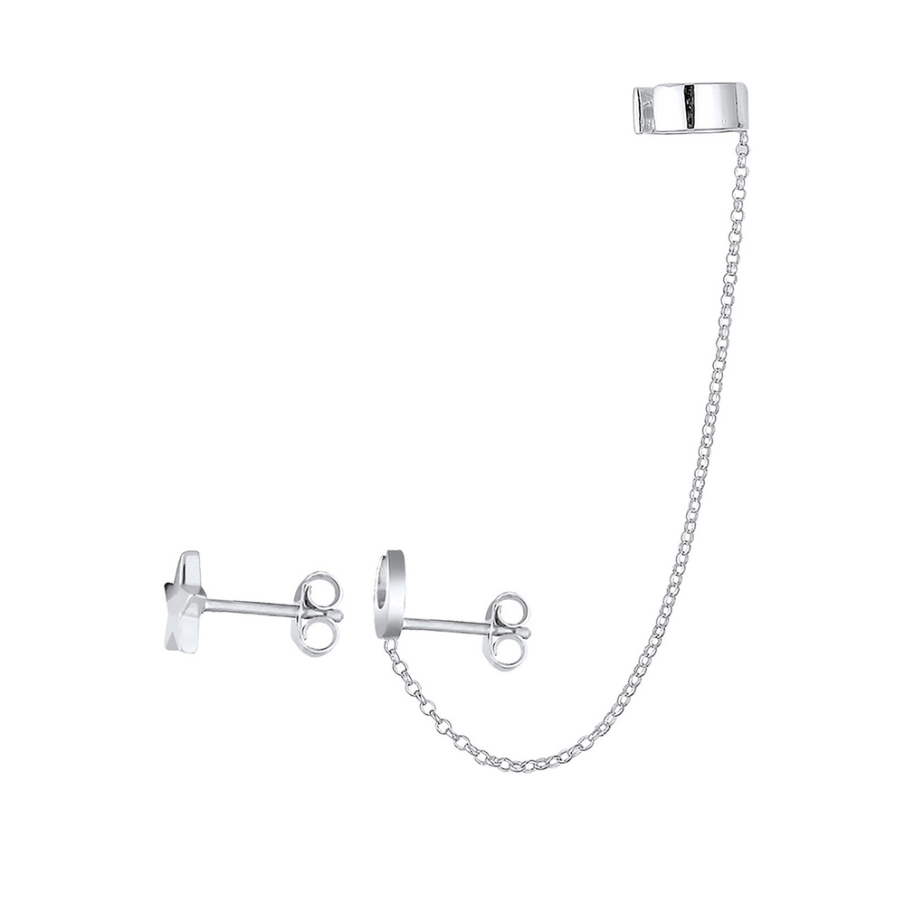 Elli Elli Boucles d'Oreilles Femmes Earcuff Clous d'oreilles Astro Étoiles Demi-lune e Boucles d'oreilles