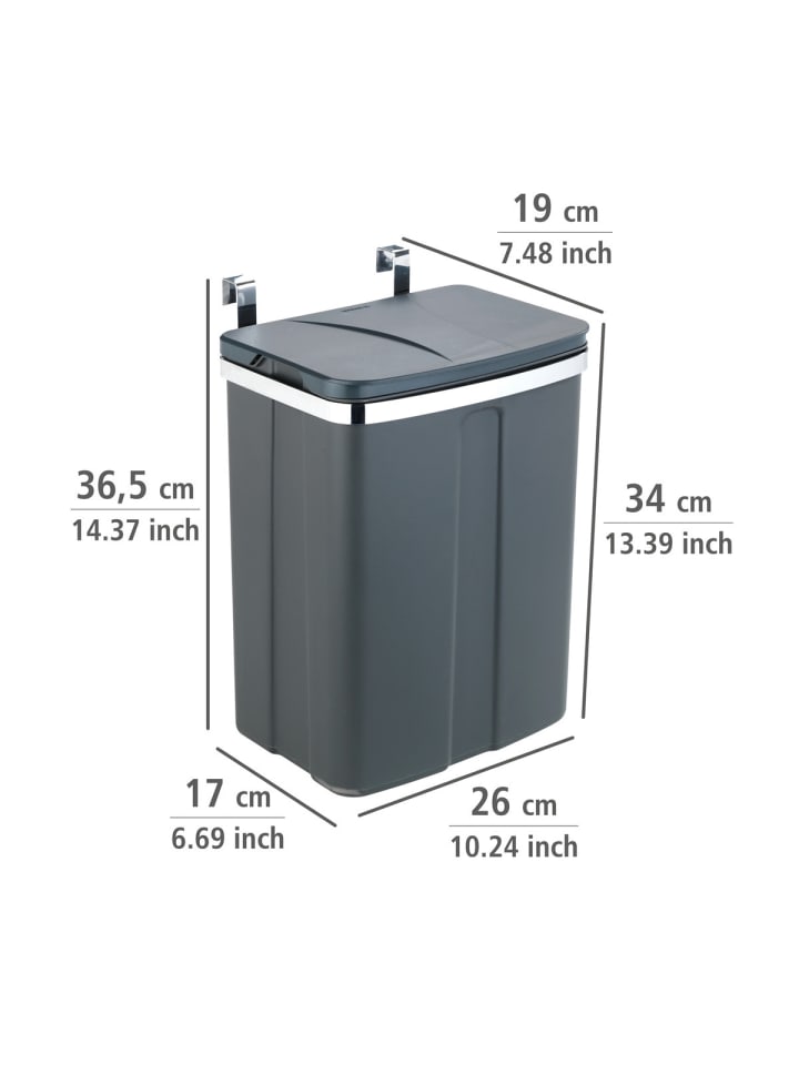 Wenko Tür-Abfalleimer, 12 Liter in Grau günstig kaufen onesize
