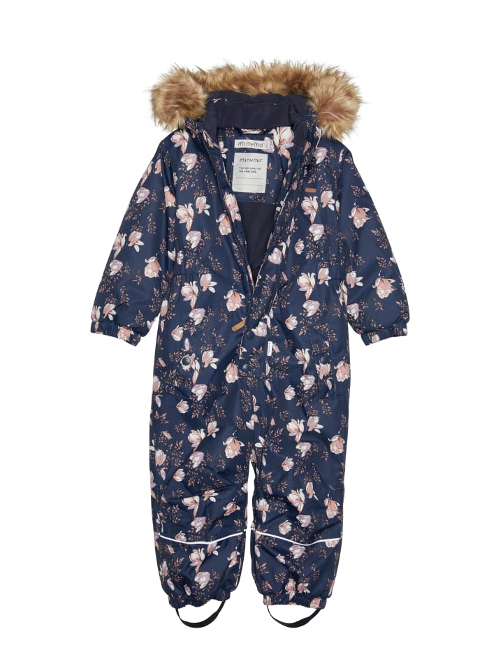 Minymo Schneeoverall 162144KW Schneeanzug mit Kapuze und Fußschlafen in Blau günstig kaufen
