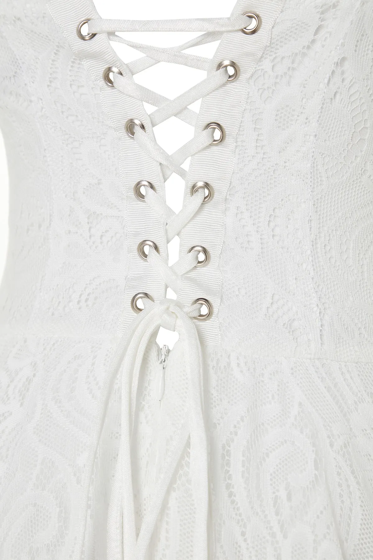Trendyol Collection  Ecru-Taille geöffnet / Skater-gefüttert Spitze Hochzeit / Hochzeit Elegantes Abendkleid TPRSS23EL00525