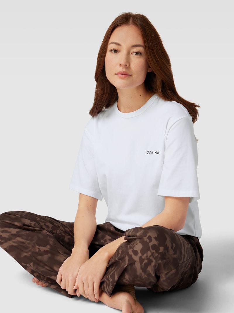 Pyjama mit Logo-Stitching in mauve