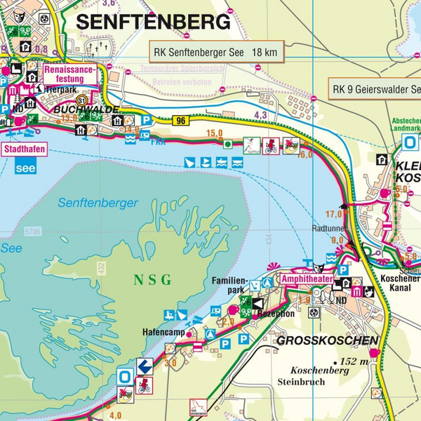 Senftenberger See und Umgebung 1 : 50 000 - Wanderkarte