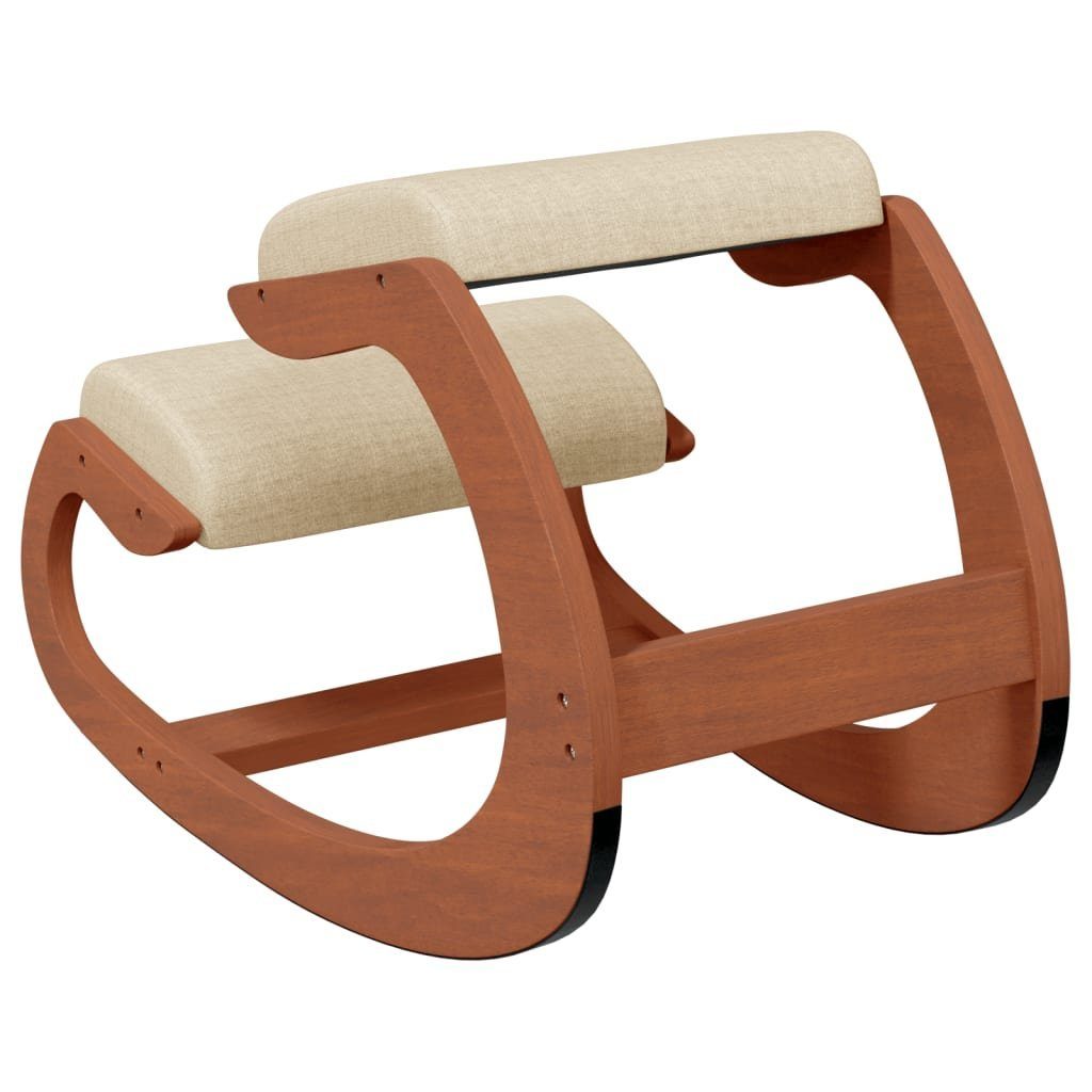 vidaXL Schaukelstuhl Kniestuhl Creme 55x84x55 cm Birkensperrholz (1 St)