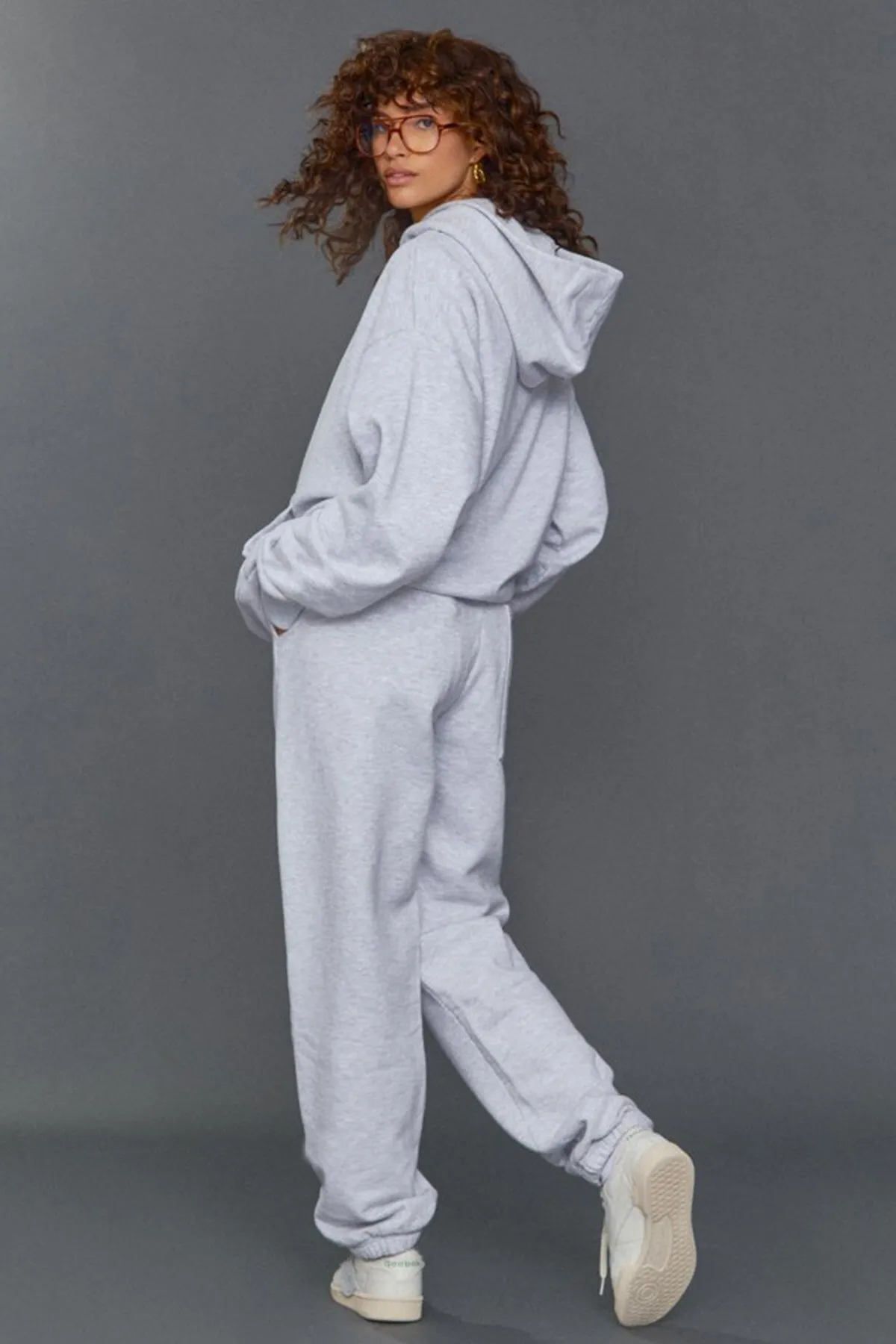 Madmext  Mad Girls Graues Kapuzen-Trainingsanzug-Set für Damen Mg1225
