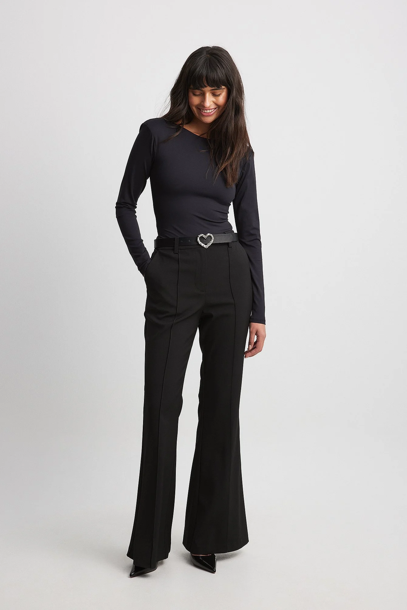 Jersey-Bodysuit mit Schulterpolstern