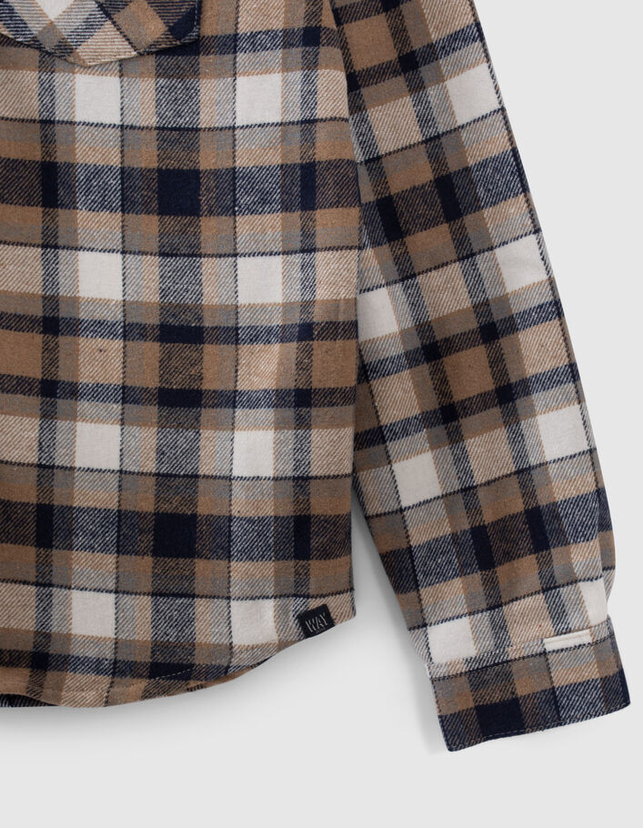 Chemise marine à carreaux à capuche amovible garçon