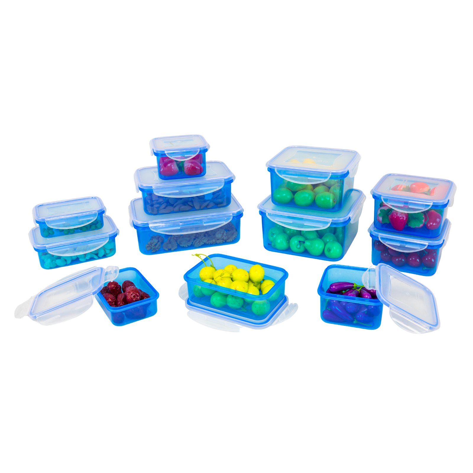 Plentyfy Frischhaltedose Frischesystem 24, Kunststoff, (Set, 24-tlg., 2x 240ml, 2x 400ml, 2x 500ml, 2x 700ml, 1000ml, 1200ml, 1500ml, 2000ml), Frischhaltedose mit Deckel - Vorratsdosen Set