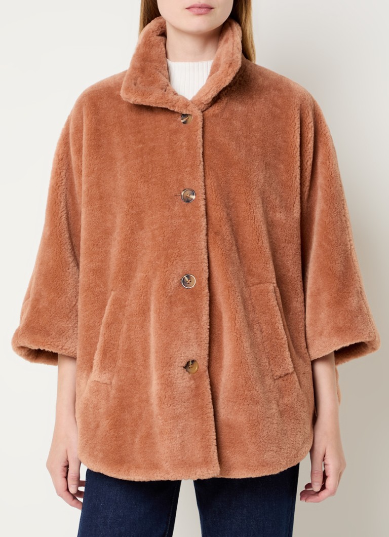 Poncho de pluș Xandres Cocie cu buzunare laterale
