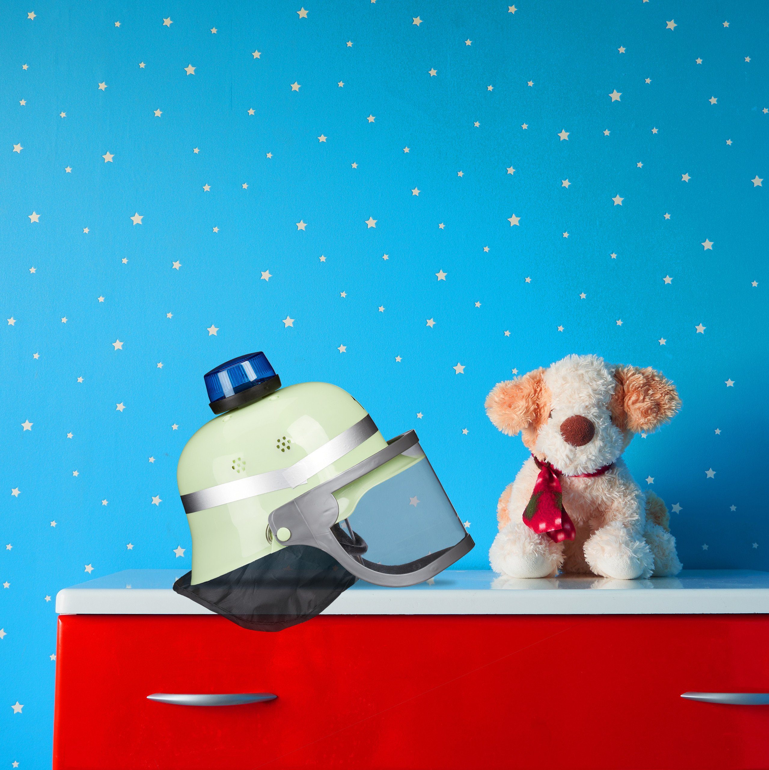 relaxdays Feuerwehrhelm Feuerwehrhelm Kinder mit Blaulicht