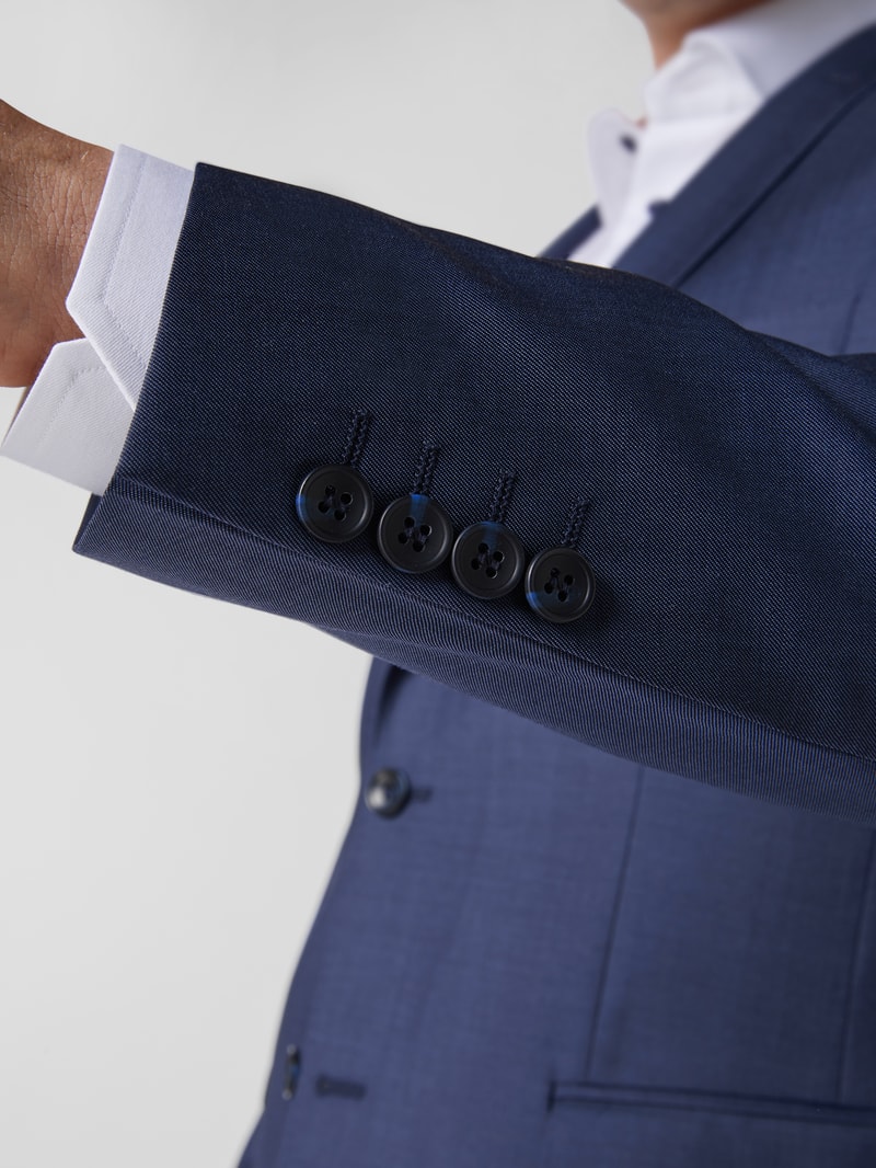 Modern Fit 2-Knopf-Sakko aus Schurwolle in blau