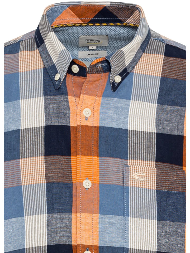 Camel Active Hemd - Regular fit -  in Orange/ Blau günstig kaufen
