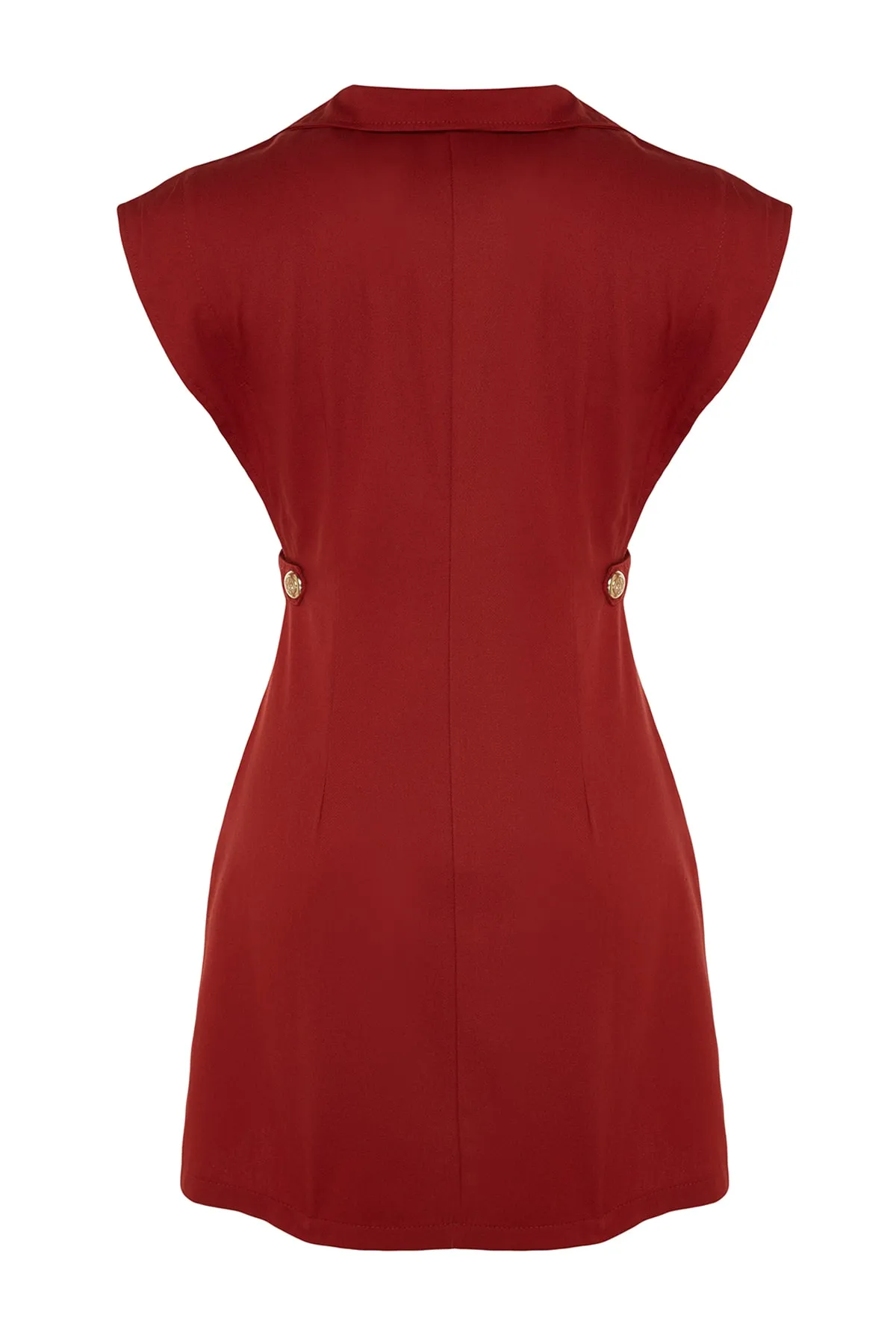Trendyol Collection  Mini-Hemdkleid aus Webstoff mit Zimtknöpfen und Details TWOSS22EL2970