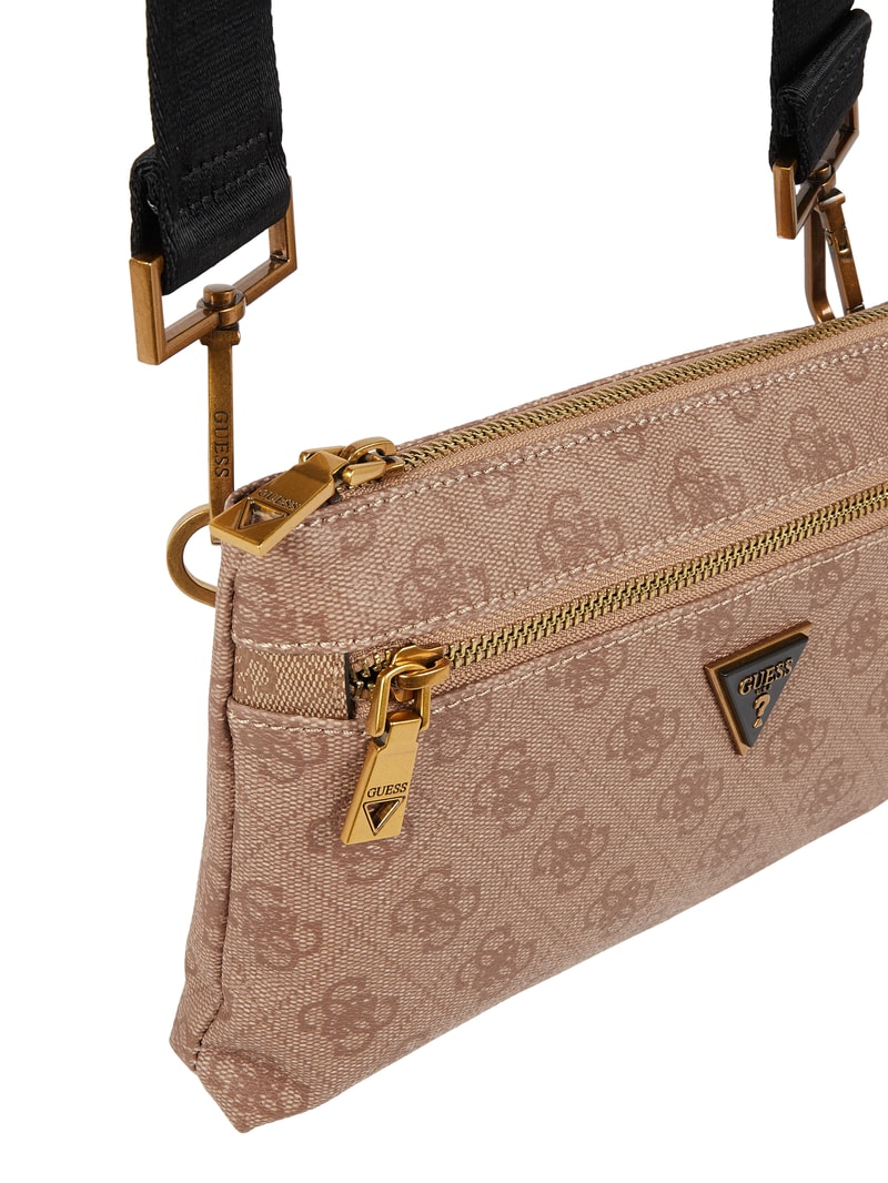 Umhängetasche mit Logo-Muster in beige
