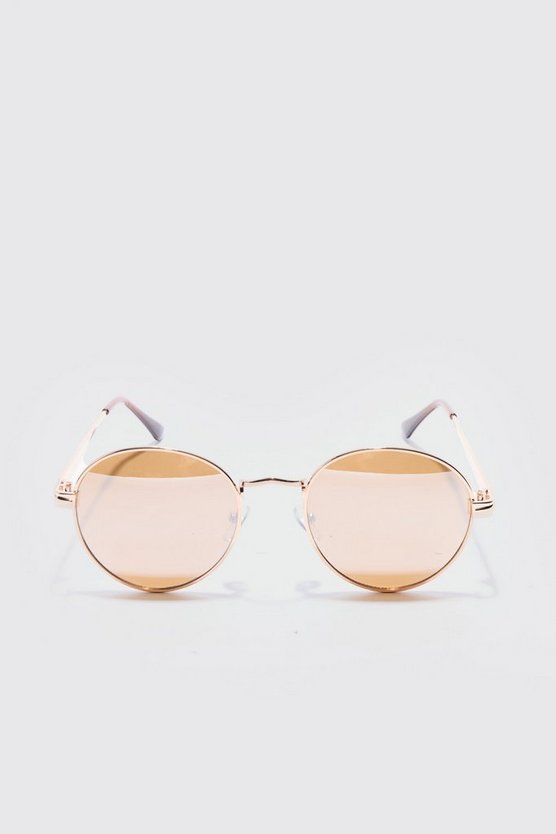 Runde Metall-Sonnenbrille in Gold