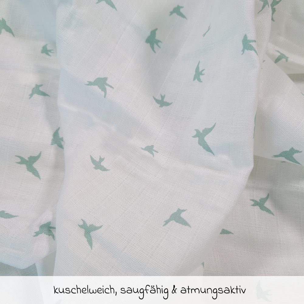 LaLoona Stoffwindeln Grün Gelb, Mullwindeln Mulltücher 9 Stück Spucktücher 70 x 70 cm 100 % Baumwolle