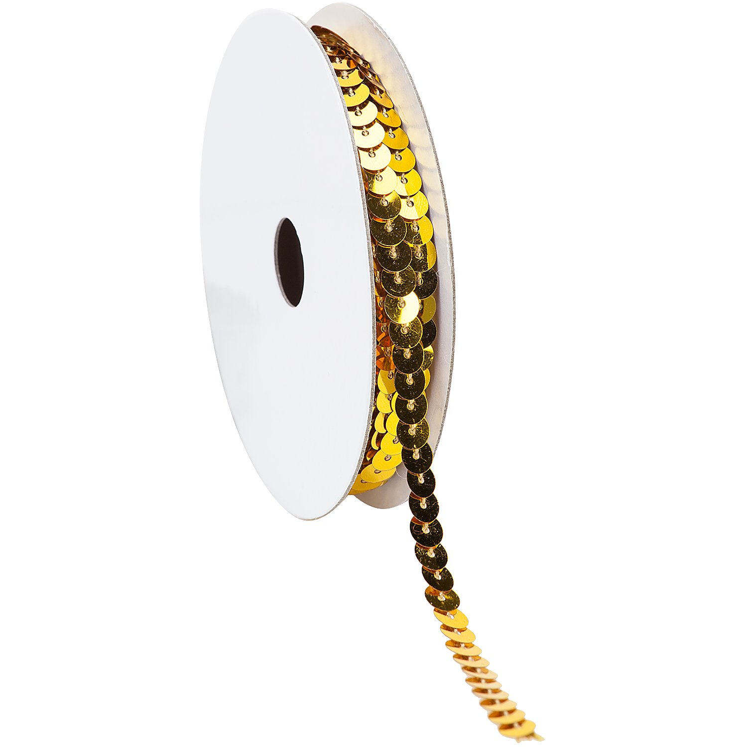 Paillettenband, gold, Breite: 6 mm, Länge: 3 m