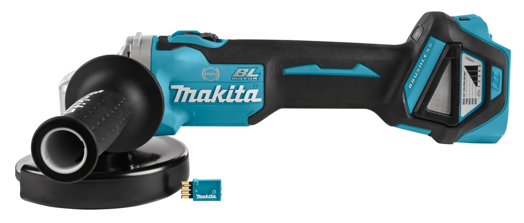 Makita DGA514ZJU 18V úhlová bruska 125 mm (AWS) s brzdou. V M-boxu bez baterií a nabíječky.