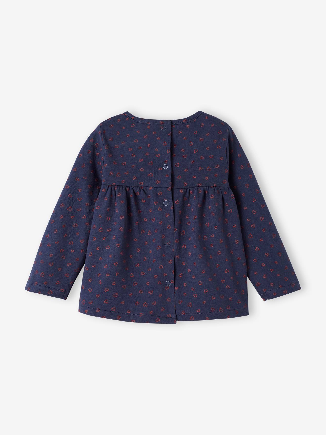 Vertbaudet Mädchen Baby Shirt, Print Oeko-Tex - nachtblau