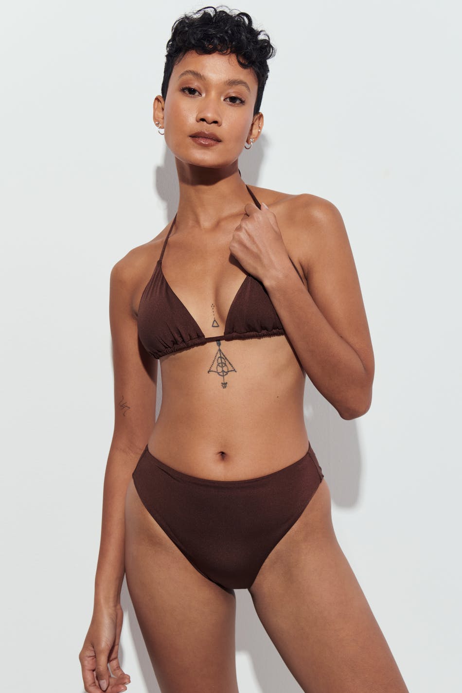 Shiny highwaist bikini brief