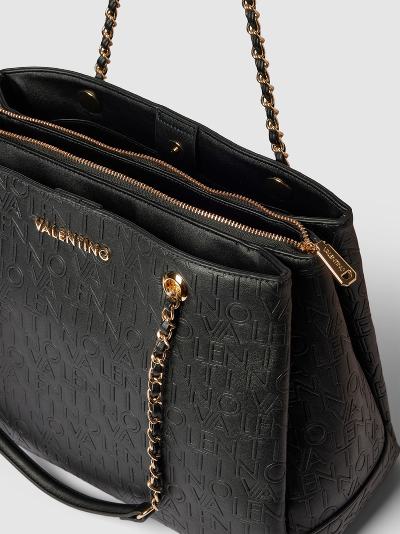 Shopper mit Allover-Muster Modell 'RELAX' in schwarz