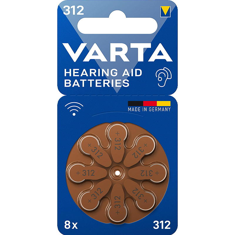 Varta Batteri 8-pk Høreapparat, size 312, Varta