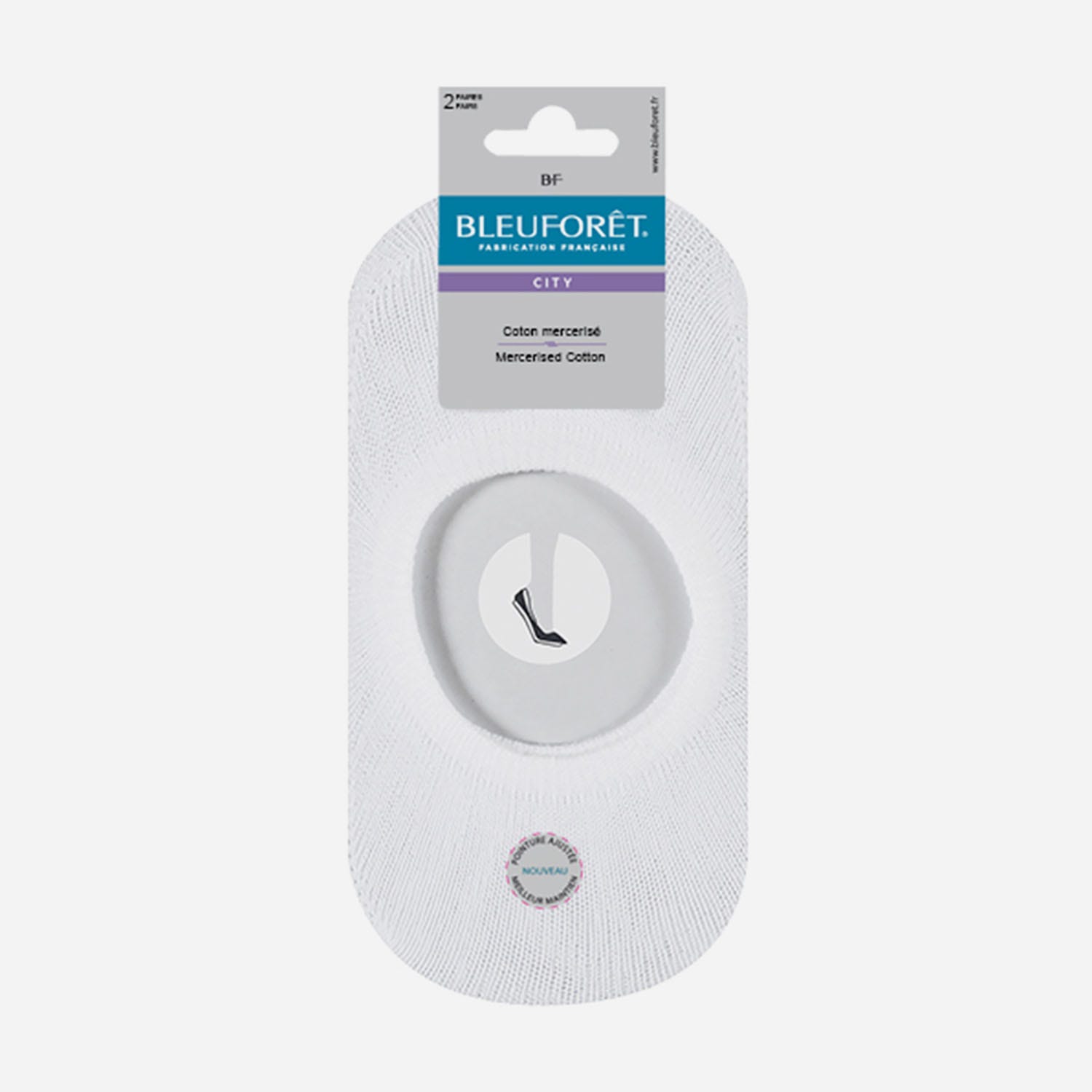 2 paires de chaussettes invisibles BLEUFORET blanches Pointure 36-38