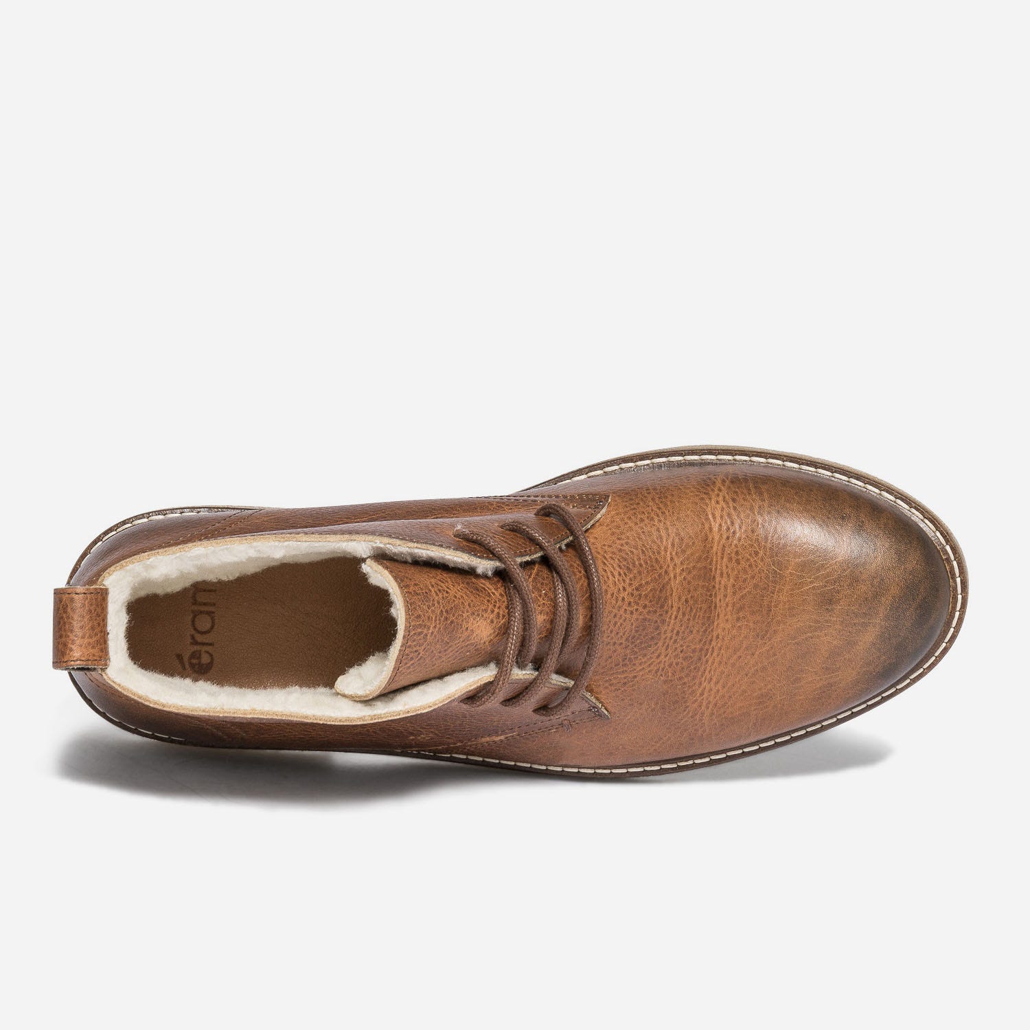 Desert boots fourré camel en cuir