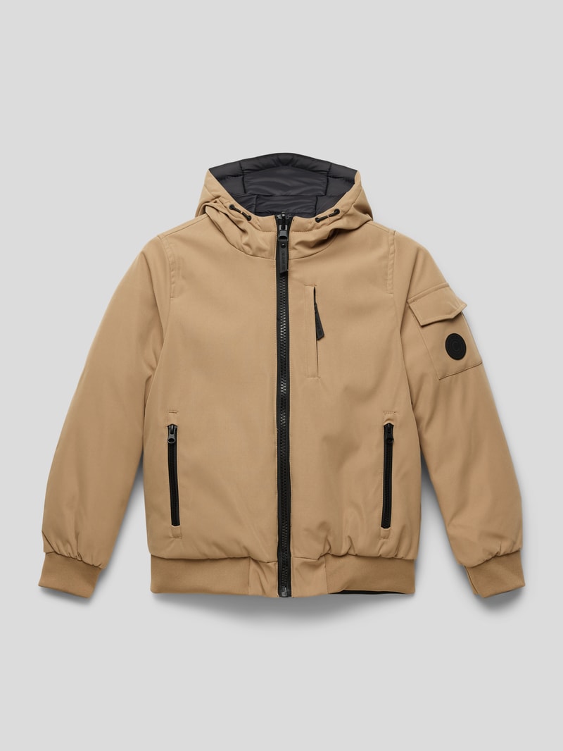 Jacke mit Label-Patch Modell 'Rusthan' in schwarz