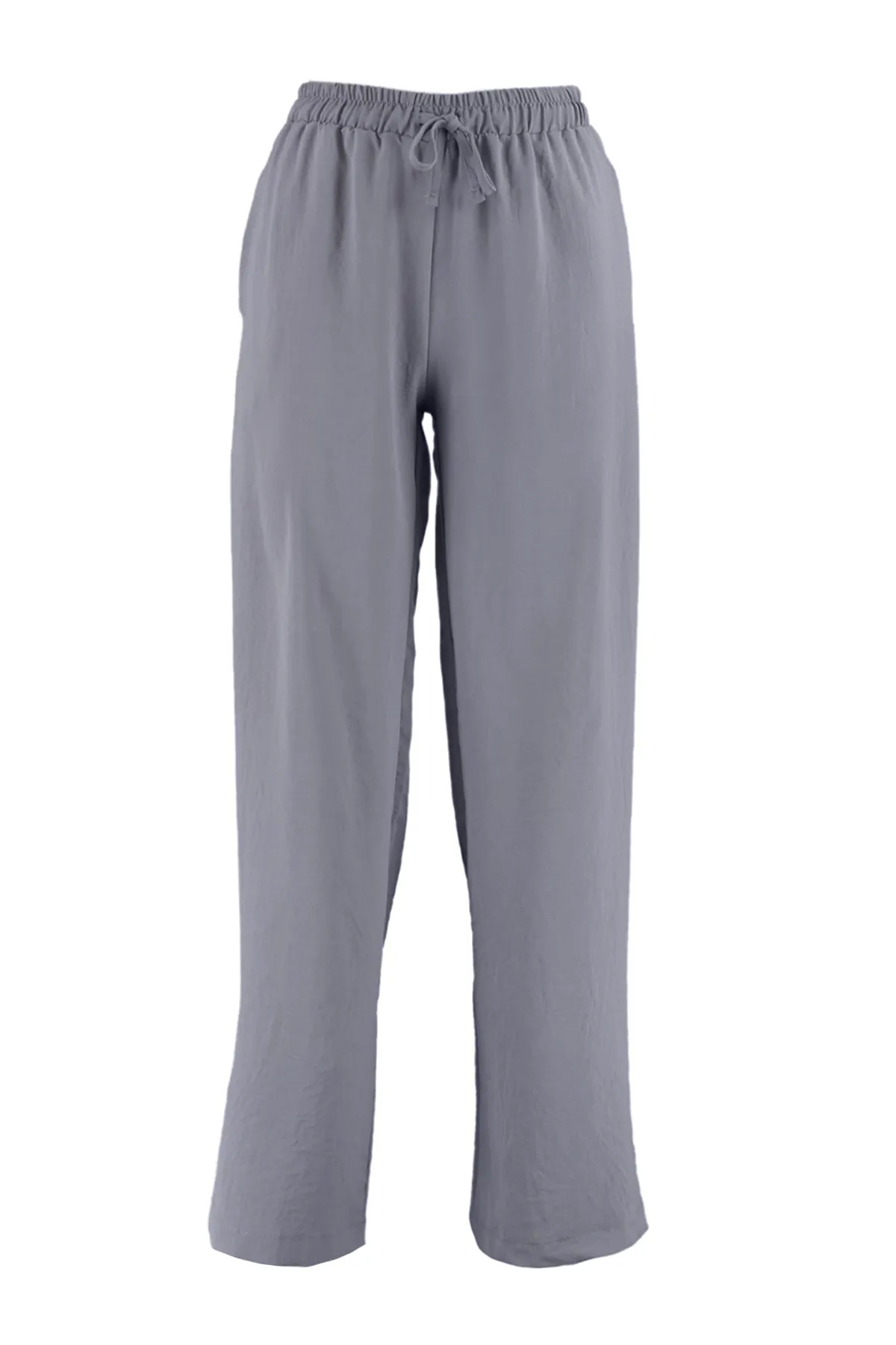 Trendyol Collection  Graue Webhose mit weitem Bein und elastischem Bund TWOSS21PL0248