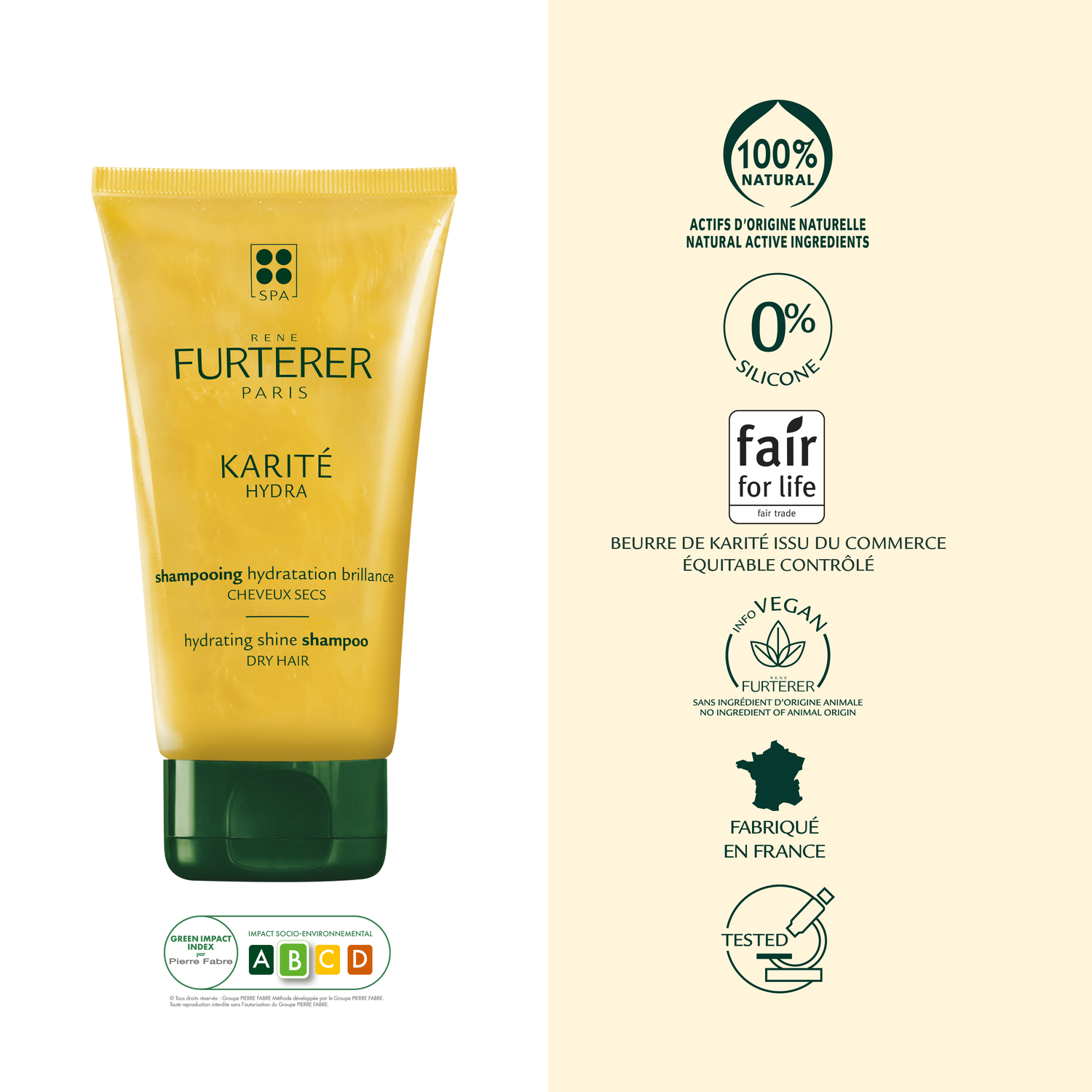 René Furterer Shampoing Nutrition Intense Karité Hydra - Cheveux très secs - 150 ml