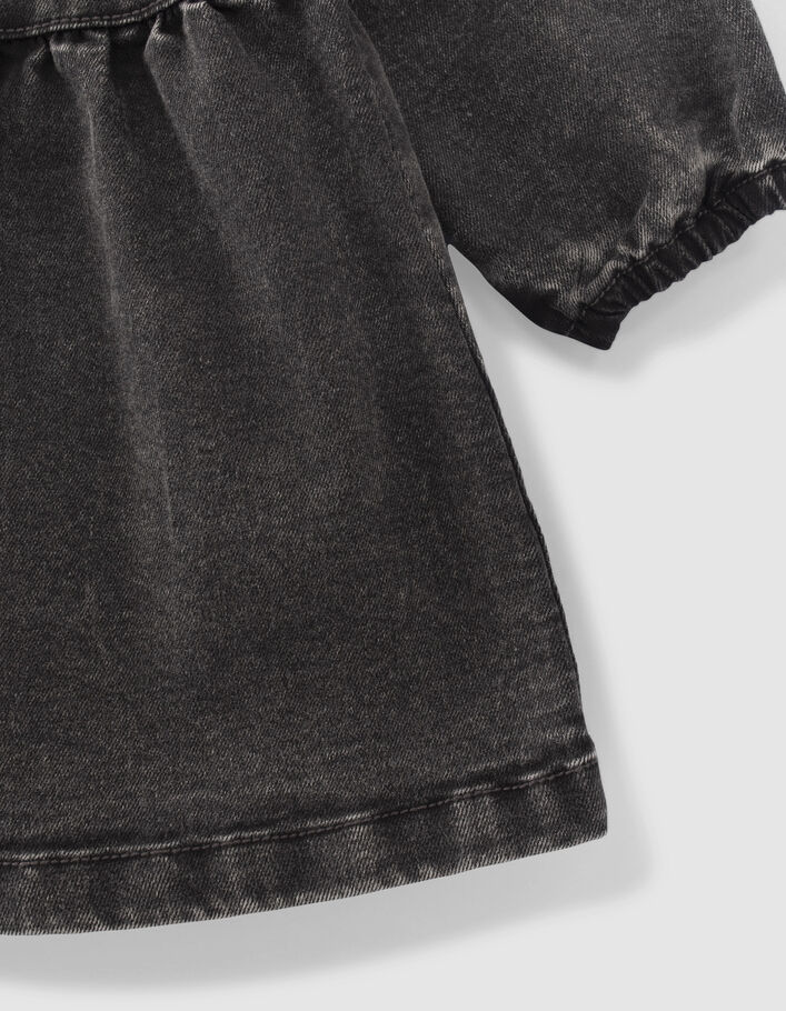 Robe en jean grise avec maxi col bébé fille