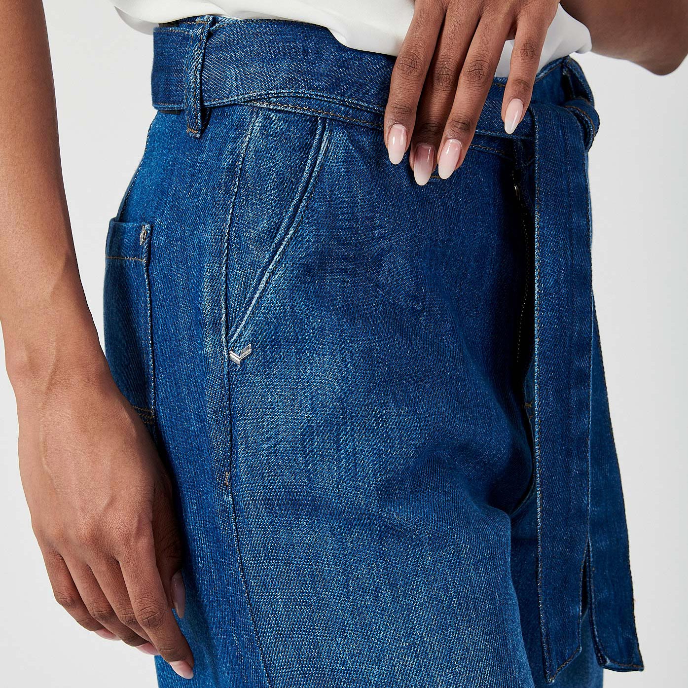 BRINA  Jean bleu taille haute femme