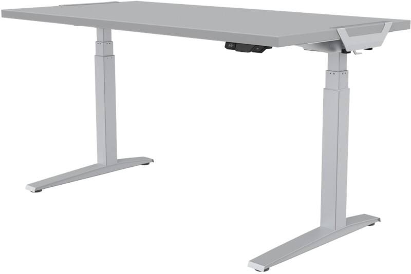 Fellowes Levado Elektrisch Höhenverstellbar Sitz-Stehschreibtisch Rechteckig Grau T-Fuß 1.829 (B) x 698 (T) x 1.257 (H) mm MFC (Melaminbeschichtete Spanplatte), PVC (Polyvinylchlorid), Stahl