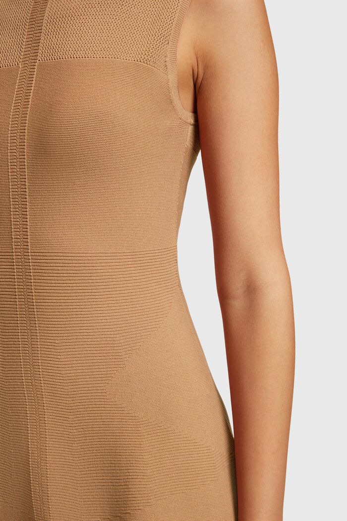 Nahtloses Mesh-Strickkleid