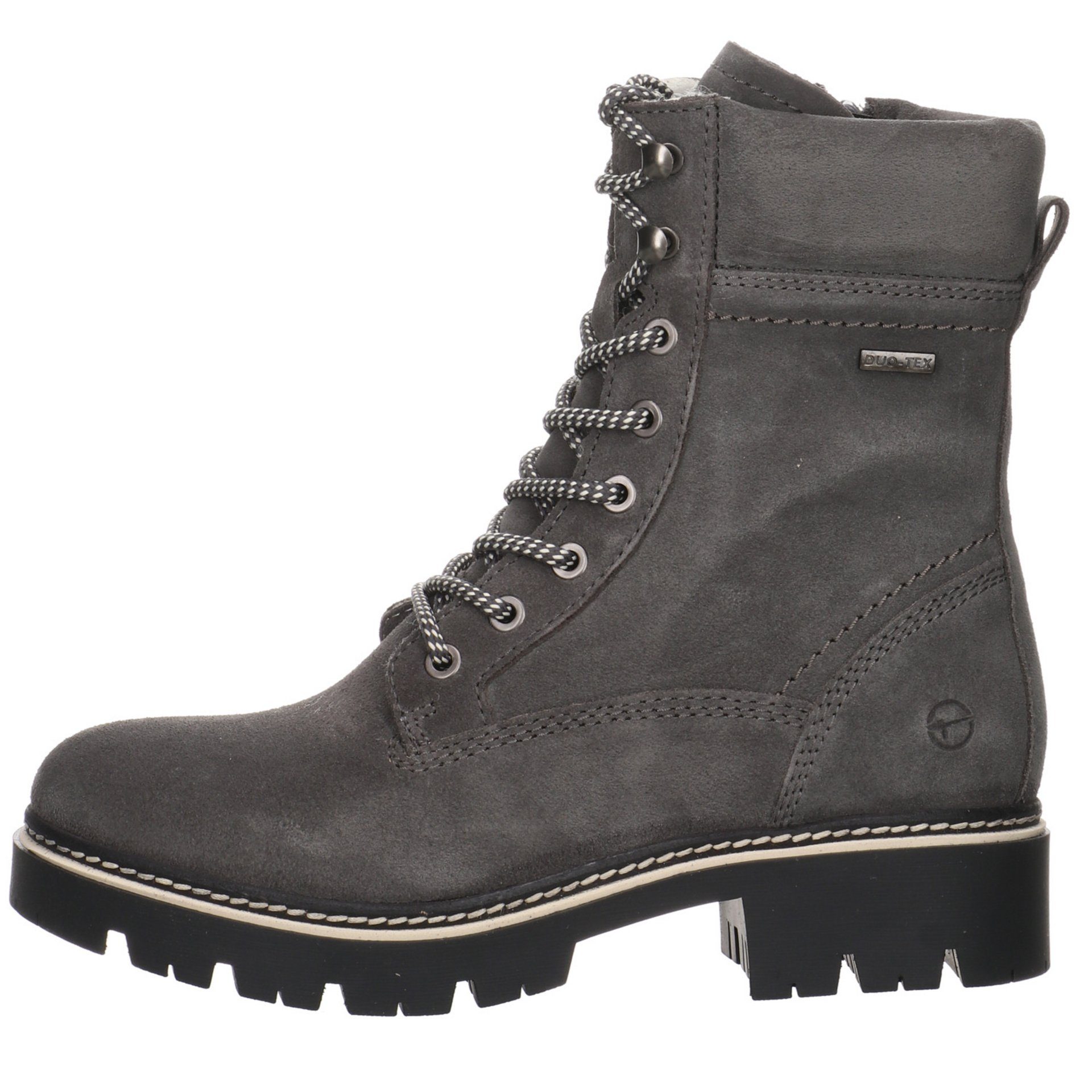 Tamaris Boots Lederkombination uni Schnürstiefel Lederkombination
