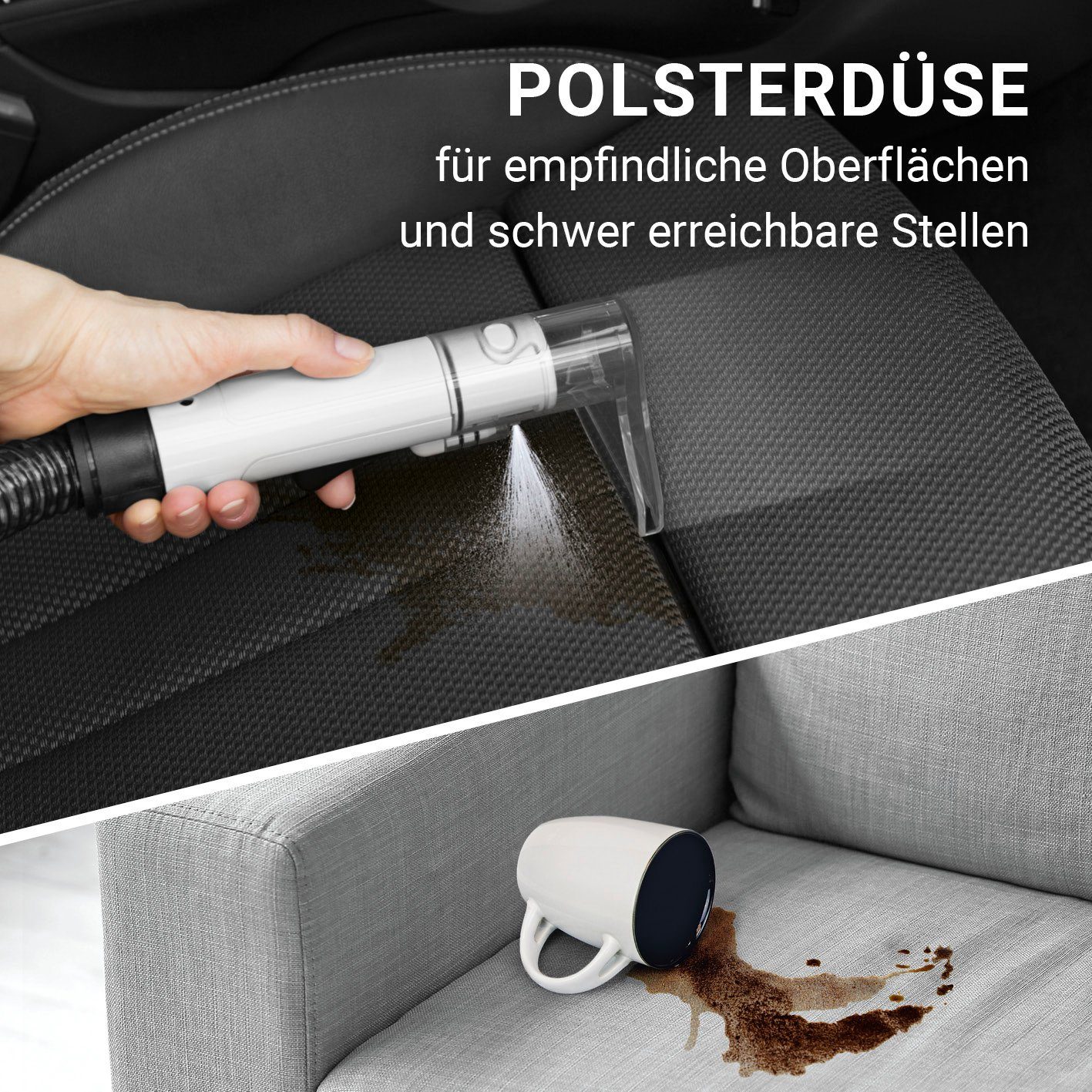 N8WERK Nass-Trocken-Sauger Waschsauger Teppichreiniger Portable Clean, 400 W, Saugwischer Nasssauger Staubsauger