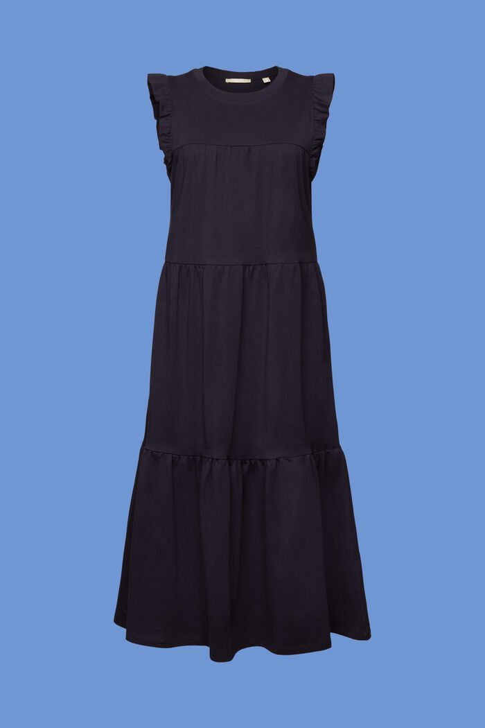 Gemustertes Jersey-Midikleid, 100 % Baumwolle