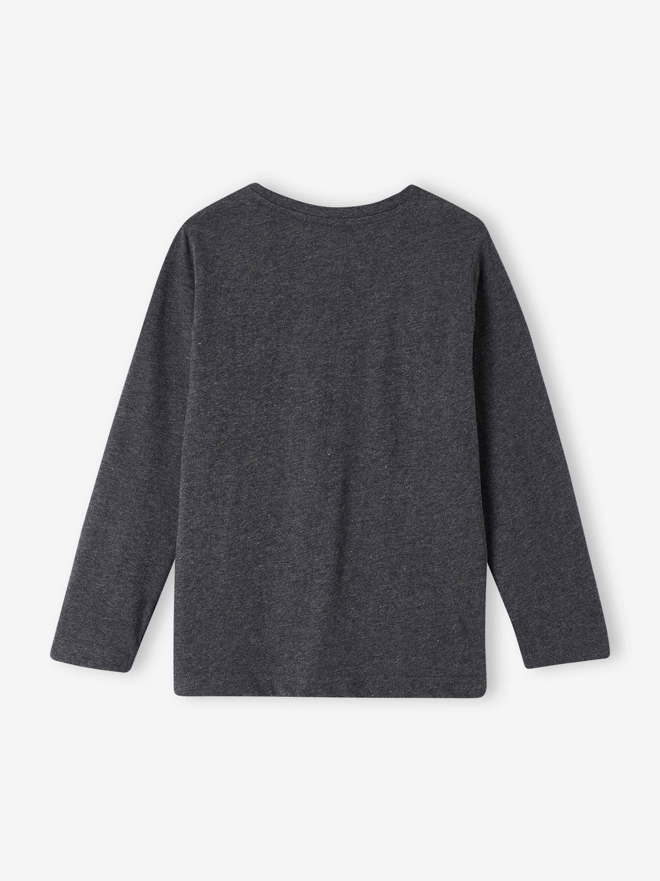 T-shirt manches longues NASA® garçon gris fonce chine