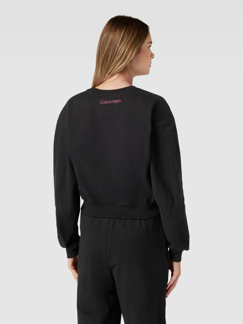 Sweatshirt mit Label-Print in schwarz