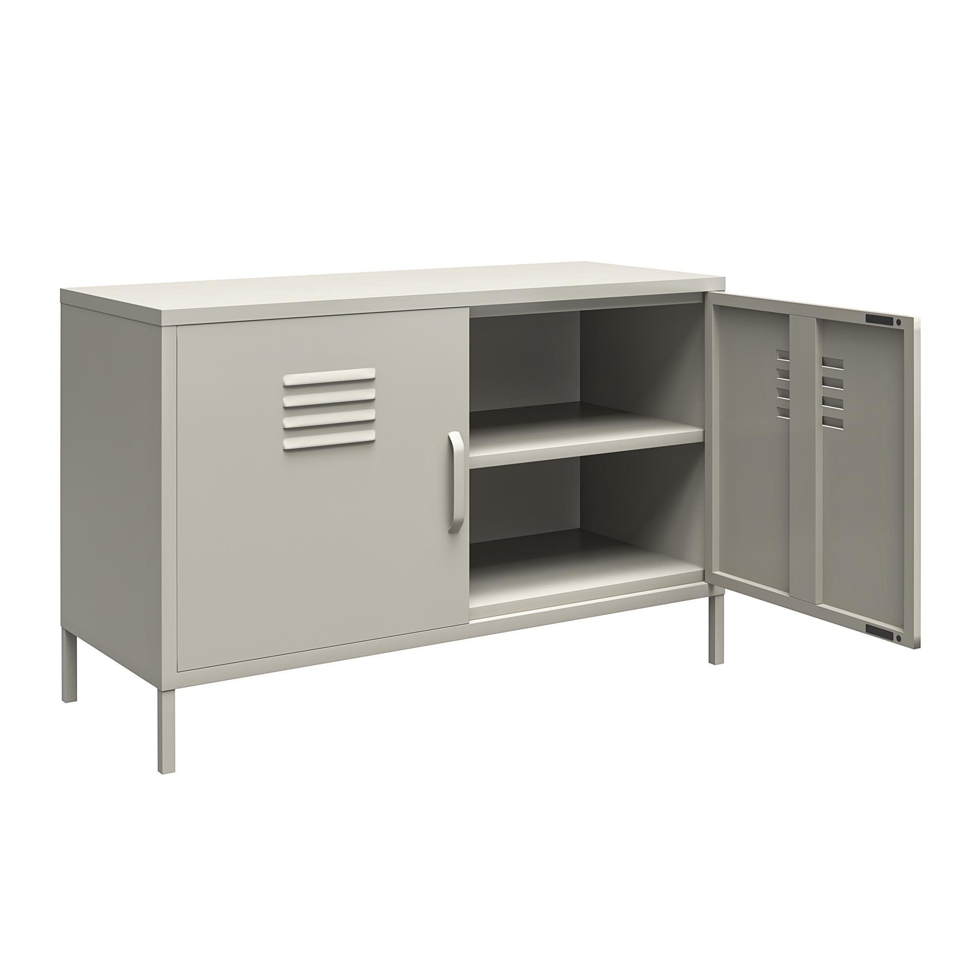 loft24 Sideboard Bradford, Anrichte, Spint Schrank, 2 Türen, Metall, Retro Look, Breite 100 cm