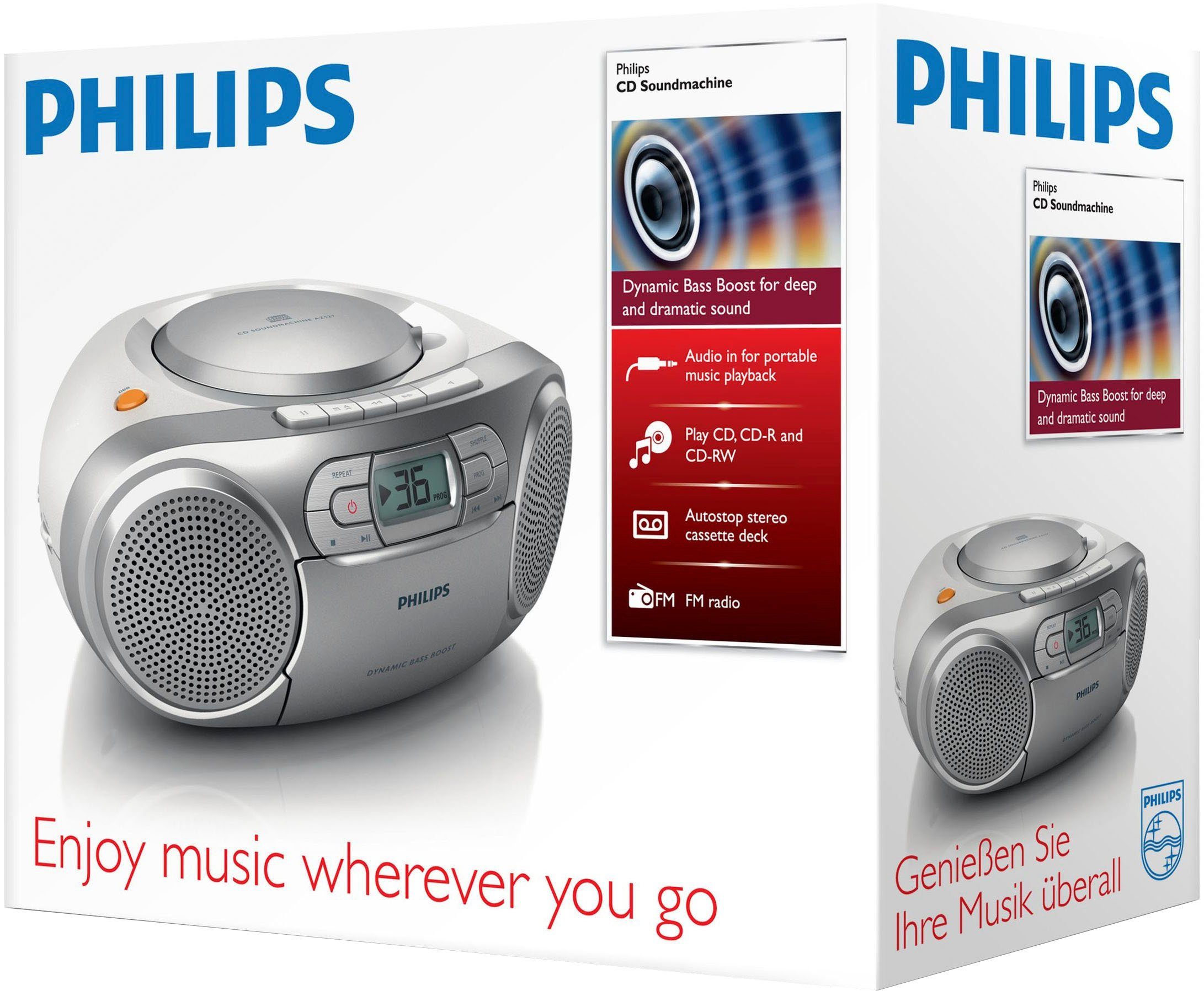 Philips AZ127 Radio (FM-Tuner, 2 W)