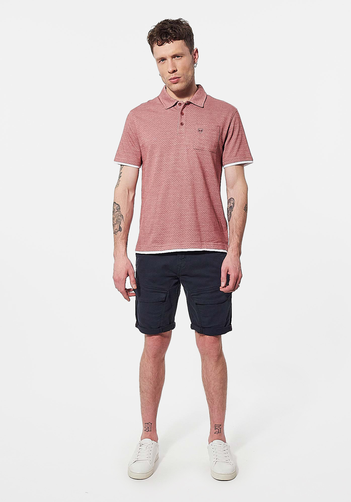 CEDE   Polo rouge Homme en 100% coton