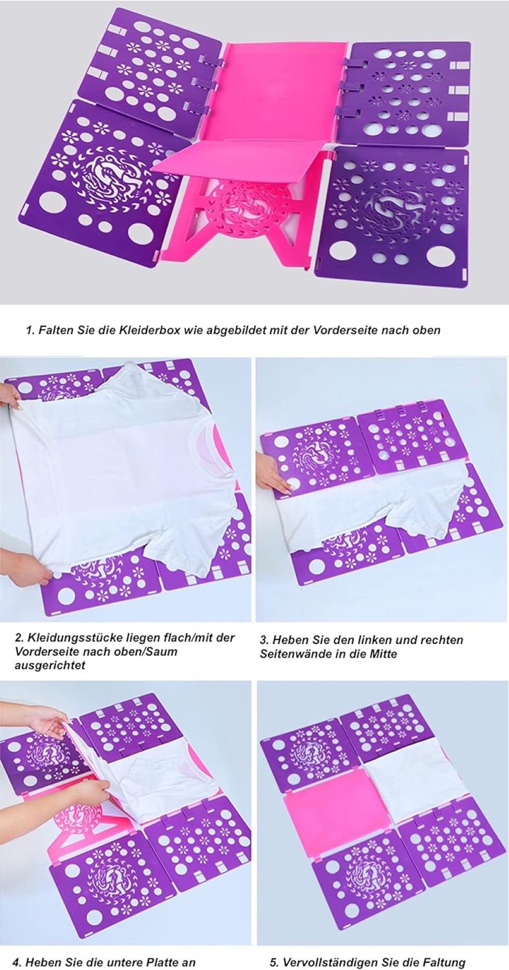 RHP Wäschesortierer Verstellbar Pullover Hosen Hemden Wäsche Faltbrett Falthilfe