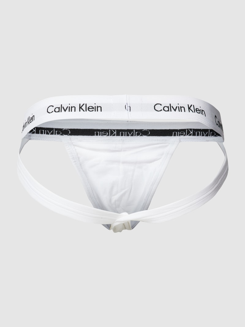 Jockstrap mit elastischem Logo-Bund im 3er-Pack in weiß