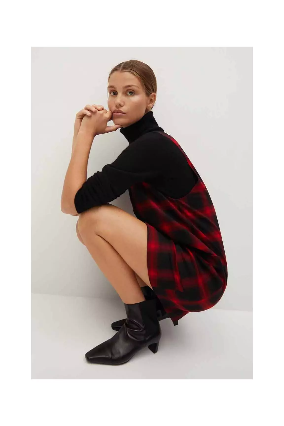 Mango Robes Mi Longues Femme couleur rouge