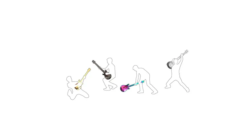 Winkee Kaffeelöffel Set Gitarren Rockin' Spoons 4-tlg.