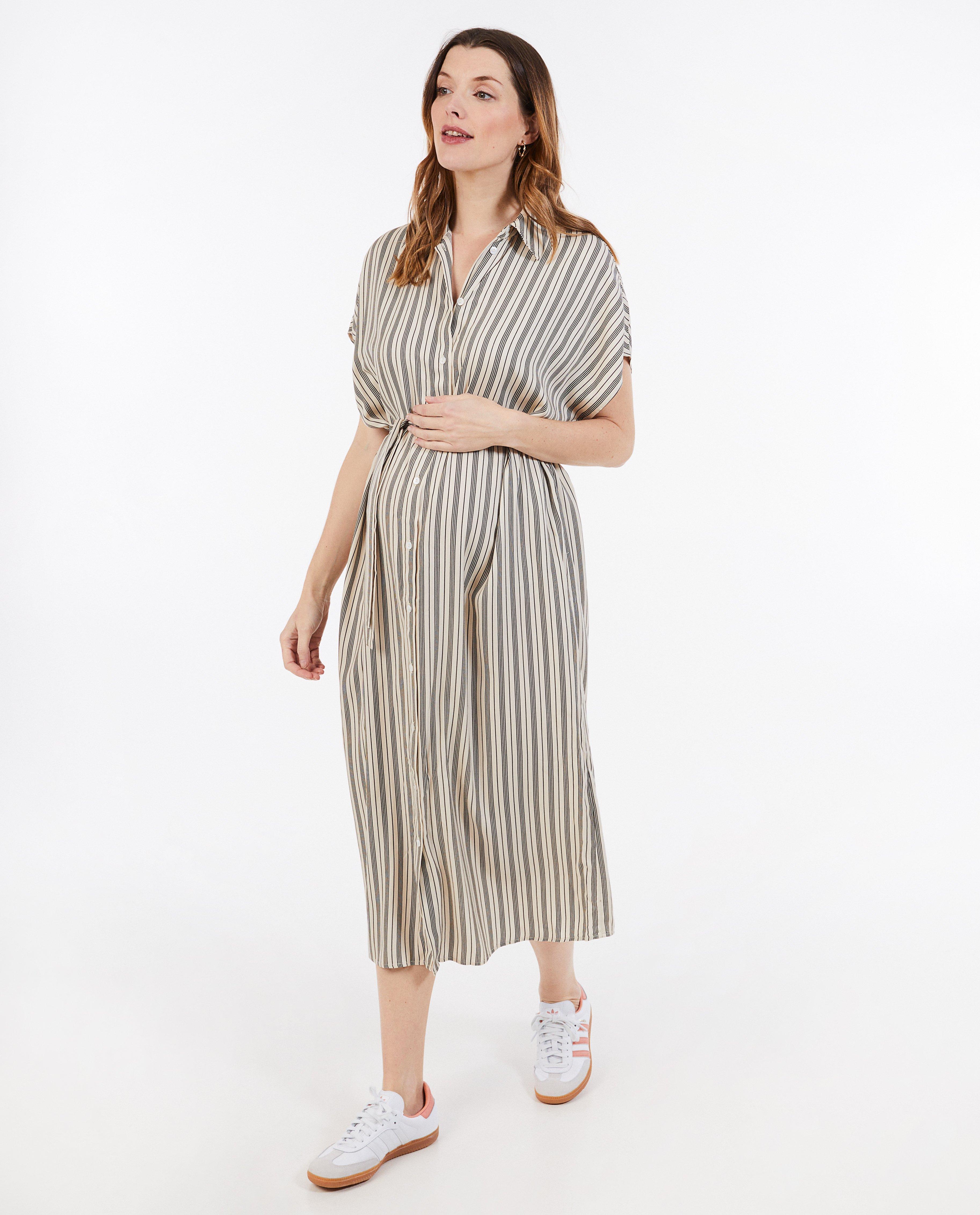 Atelier Maman fehér csíkos kismama ruha