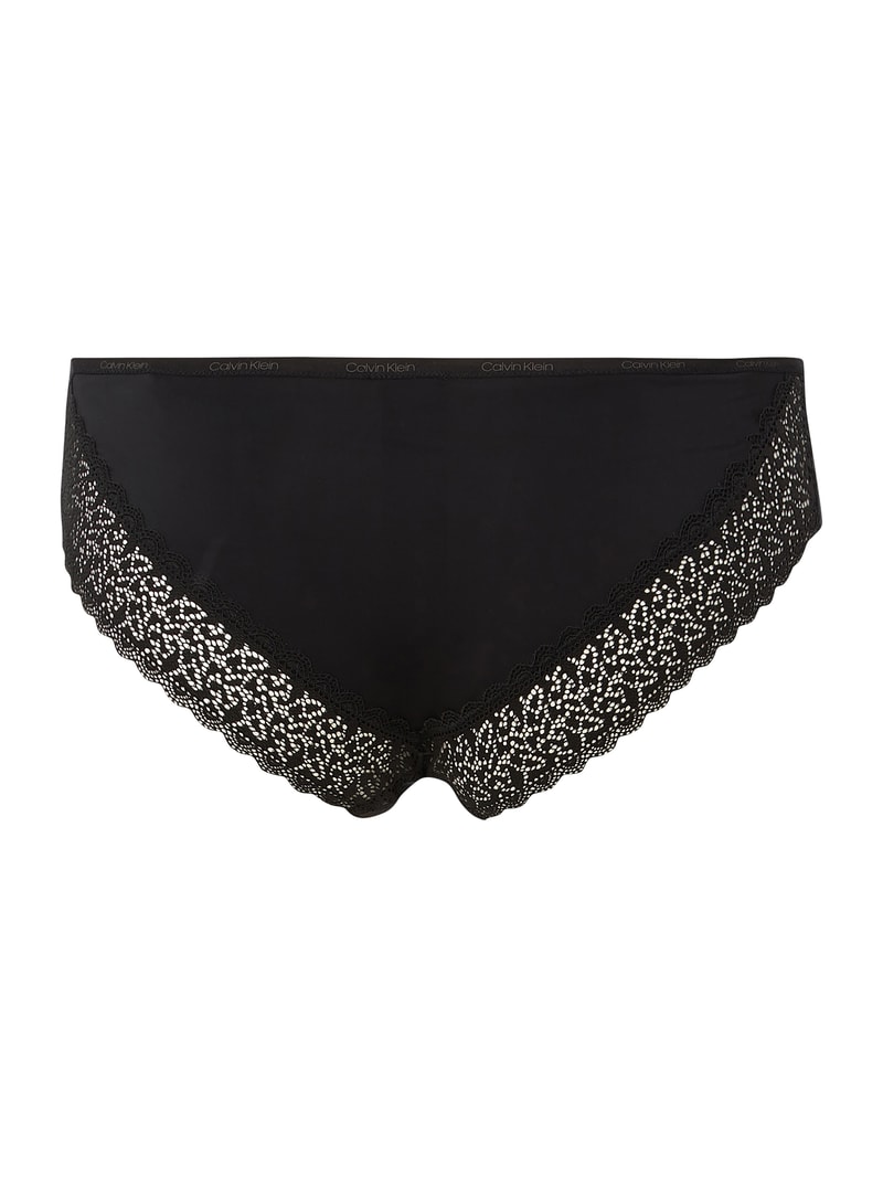 Slip mit Spitzenbesatz in schwarz