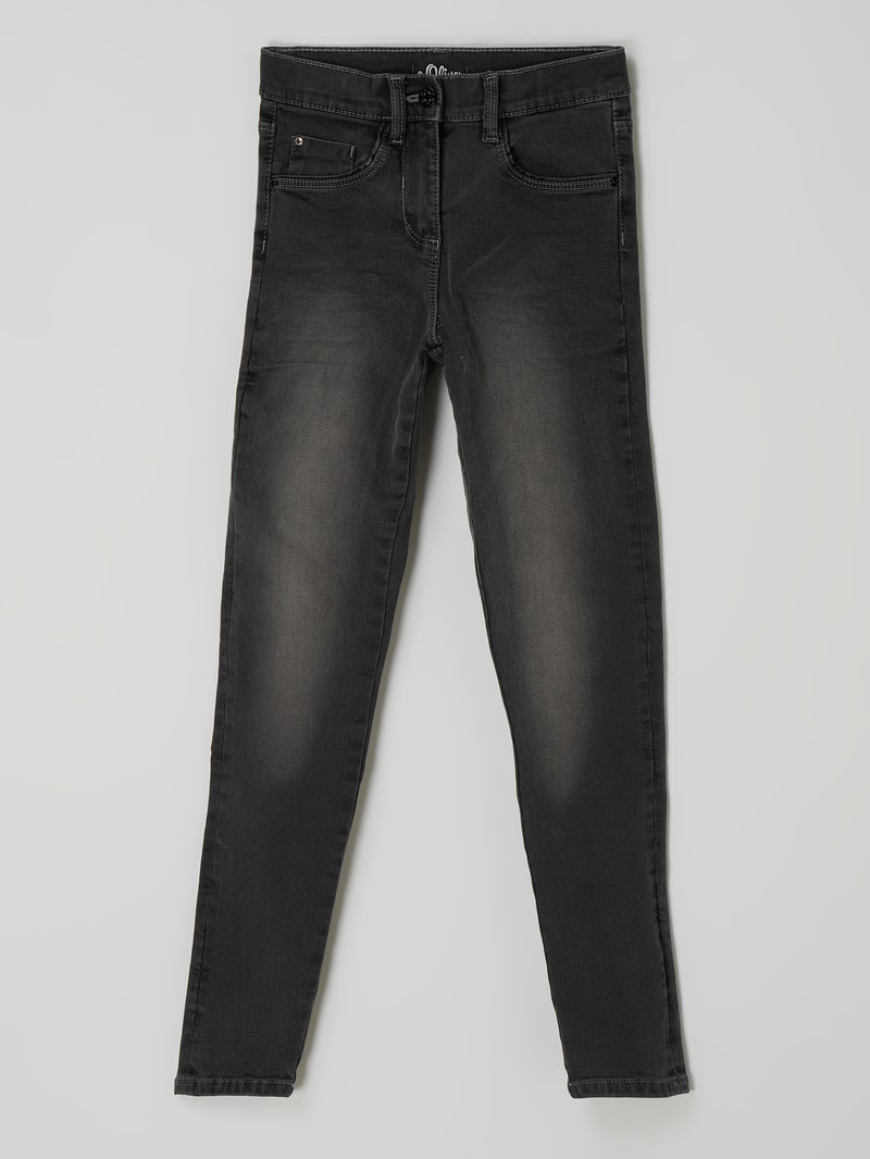 Slim Fit Jeans mit Stretch-Anteil in hellgrau