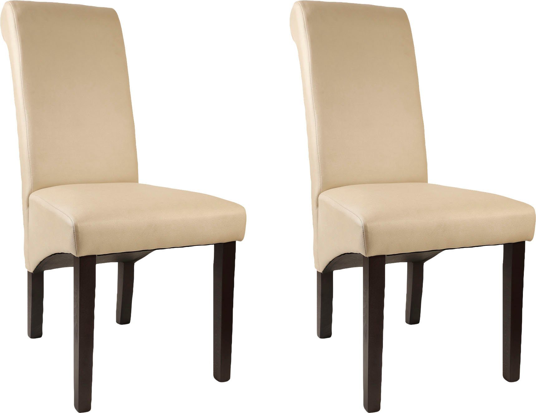 Home affaire 4-Fußstuhl Rito (Set, 2 St), Gestell Buche natur oder wenge lackiert